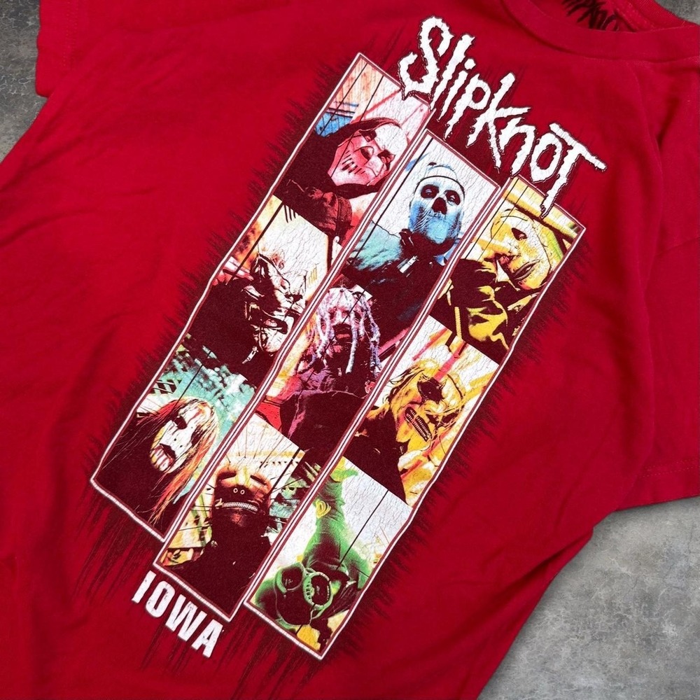 Slipknot Band Iowa Red Double Sided Graphic Tee Men's Size Small Grunge Goth